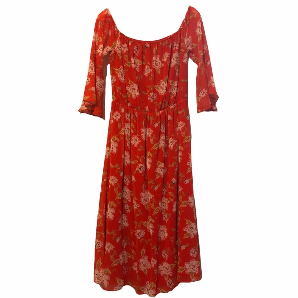 Lovers + Friends Floral Red Dress Boho Chic Vacation